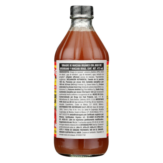 Vinagre De Manzana Orgánico con Jugo de Arándano