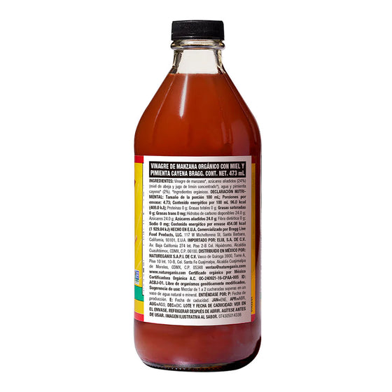 Vinagre De Manzana Orgánico con Pimienta Cayena