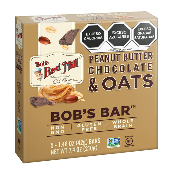 Barra De Avena Con Chocolate y Crema De Cacahuate Sin Gluten (5 pack)