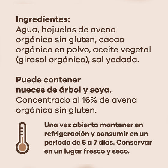Bebida de Avena y Cacao Orgánico