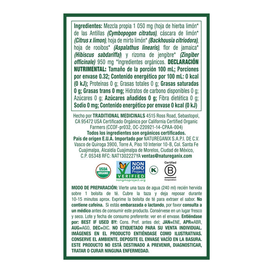 Té Orgánico De Jengibre Con Limón