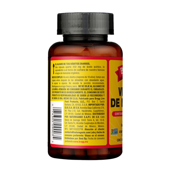 Suplemento alimenticio a base de vinagre de manzana Bragg con vitamina D3 y Zinc