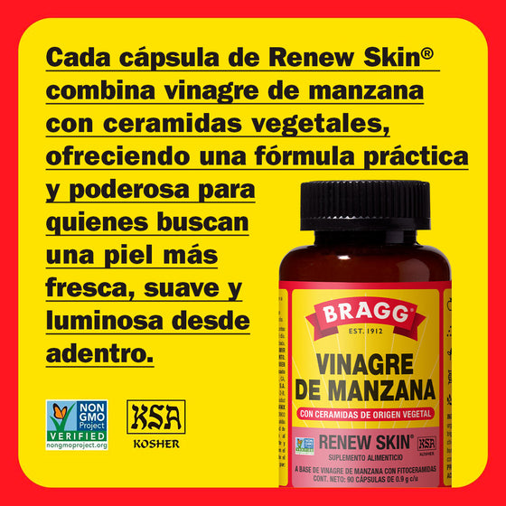 Suplemento alimenticio a base de vinagre de manzana con ceramidas