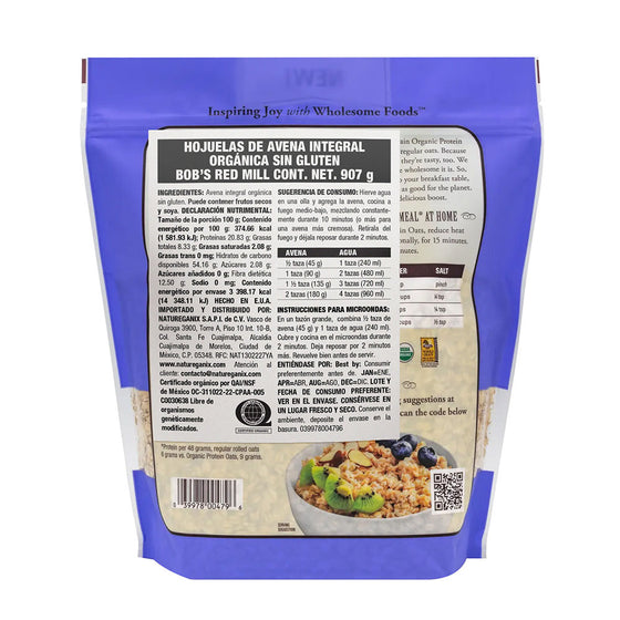 Avena Orgánica Alta en Proteína Sin Gluten
