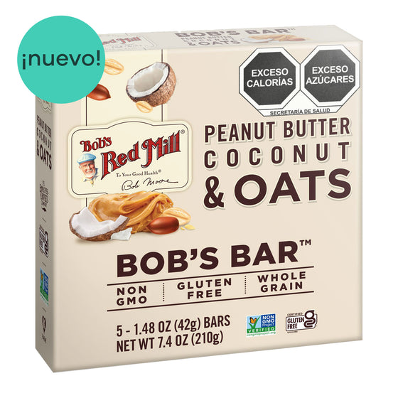 Barra De Avena Con Coco y Crema De Cacahuate Sin Gluten (5 pack)